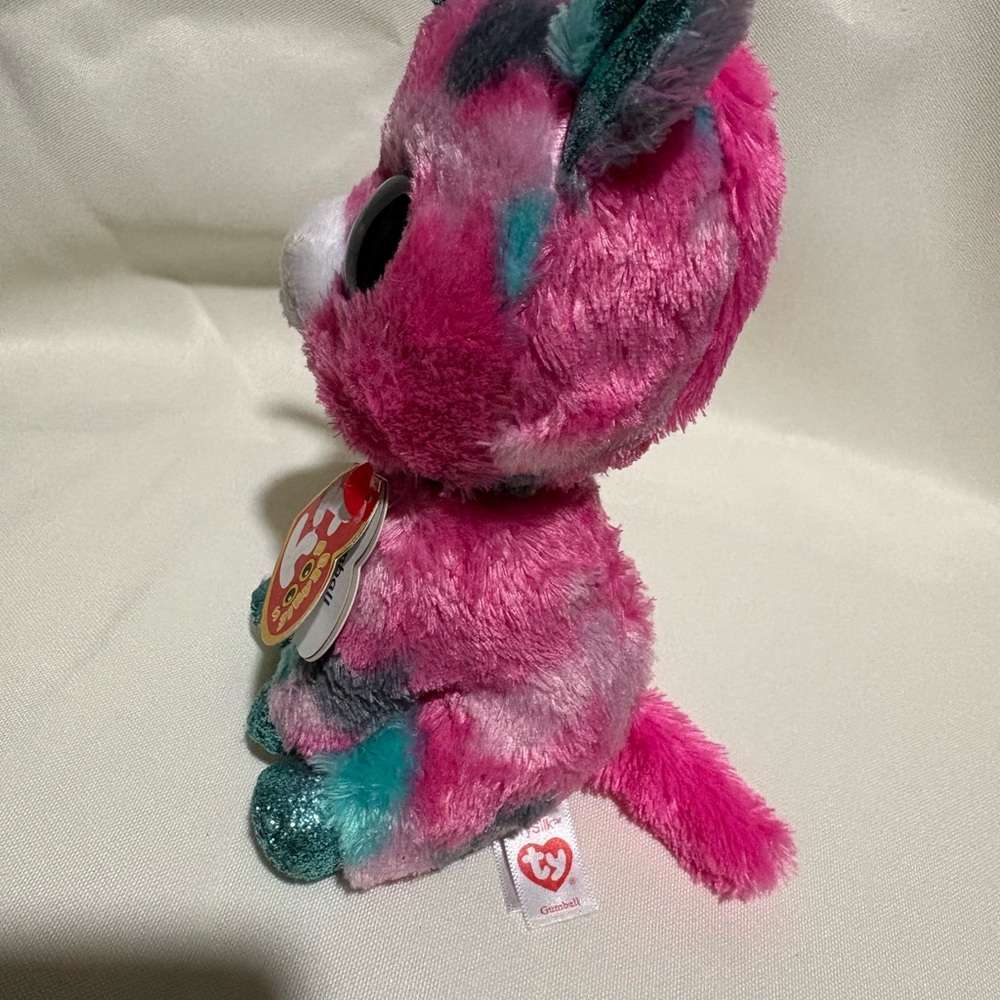 Pink and Blue Unicorn Plush Toy, TY BEANNIE - Picture 2 of 5